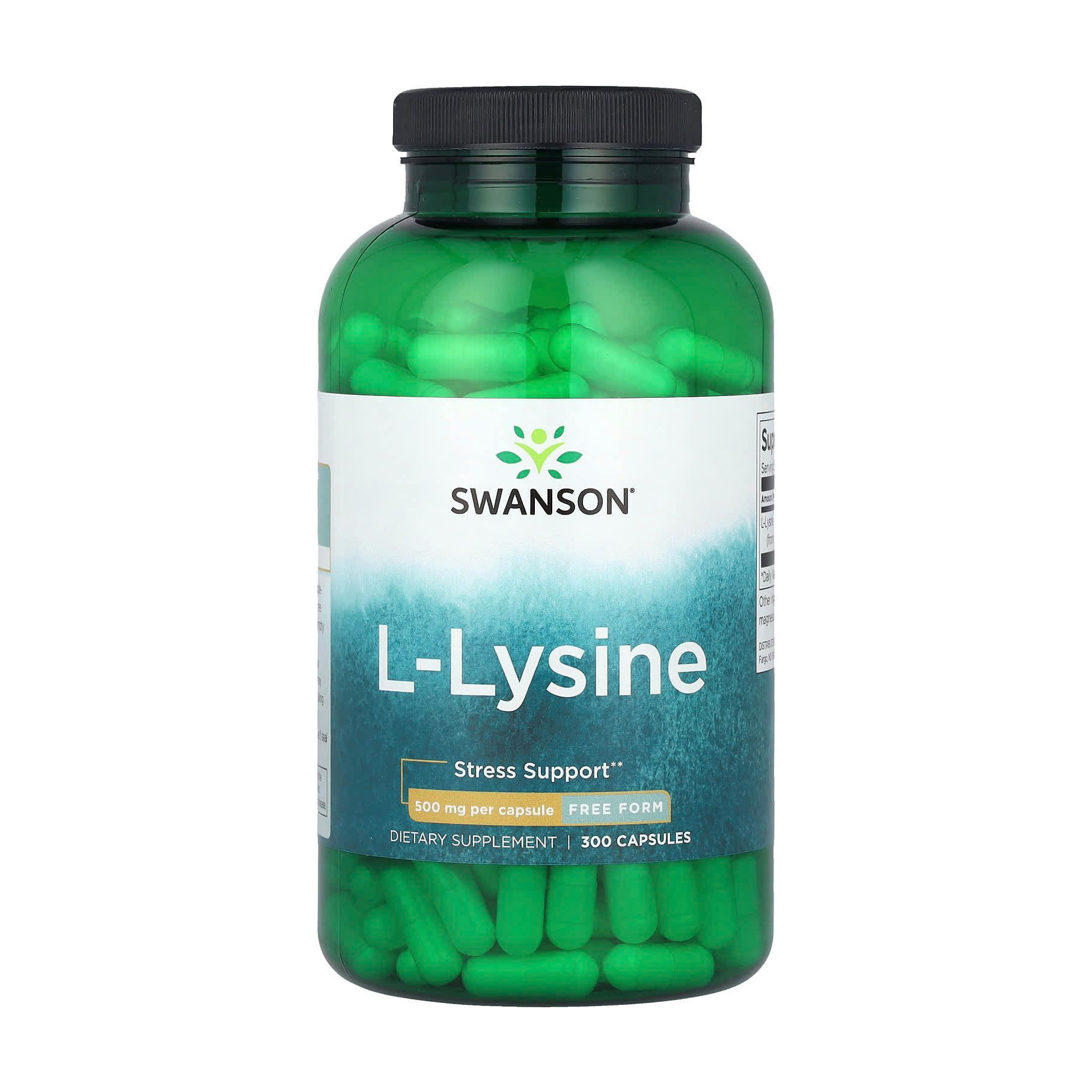 L-лізин Swanson L-Lysine 500 мг, 300 капсул